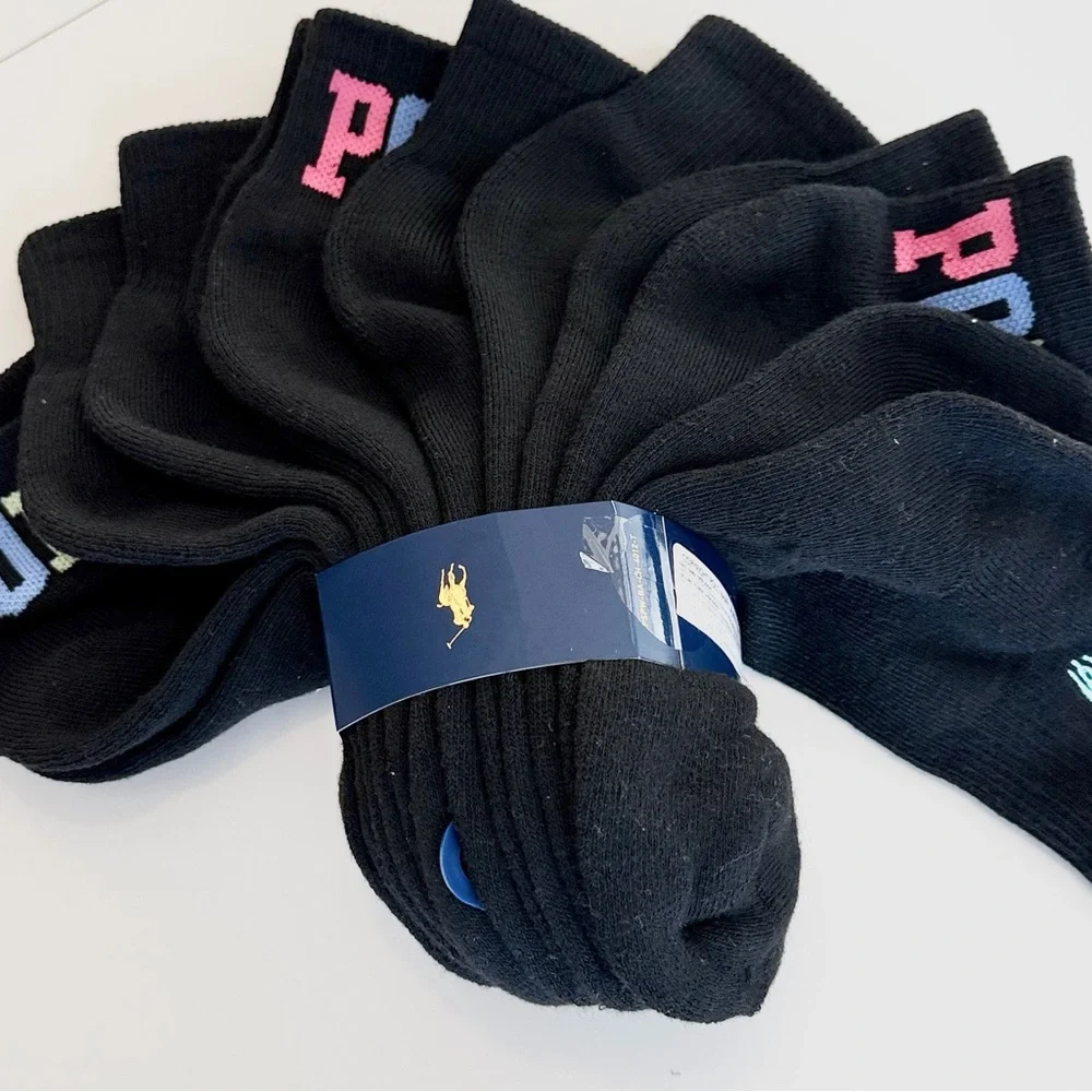 Polo Ralph Lauren Men`s Half Cushioned No Show Socks 6 Pack